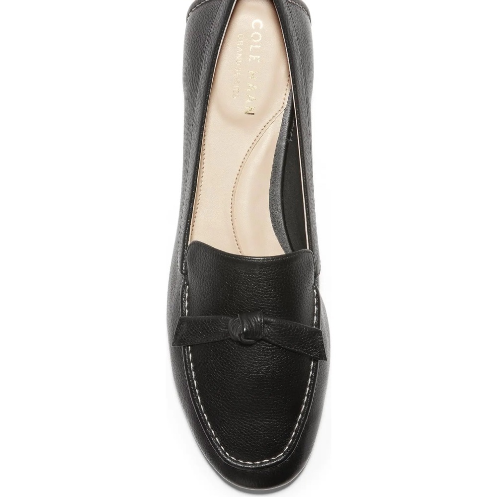Cole Haan Caddie Bow Loafer Black Leather Flats - Picture 5 of 14